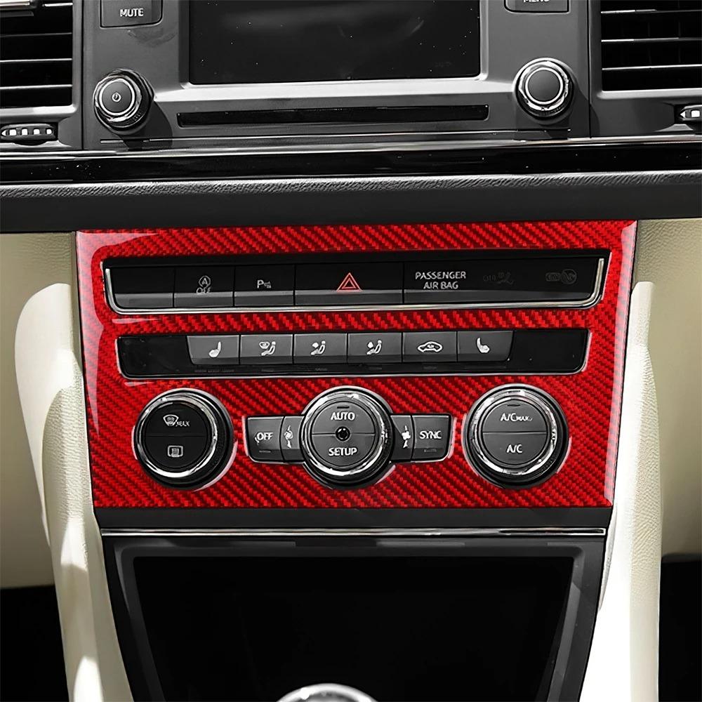 For Seat Leon MK3 2013 2014 2015 2016 2017 2018 2019 2020 Real Soft Carbon Fiber Sticker LHD RHD Car Central AC Button Panel