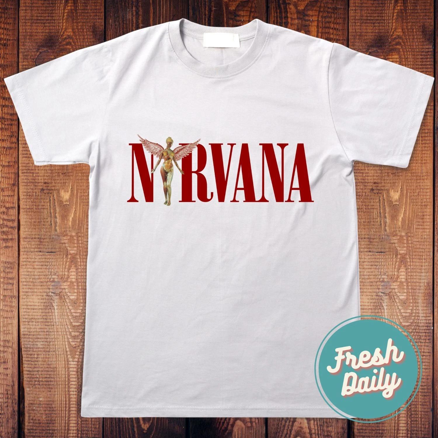 Nirvana Unisex T Shirt Kurt Cobain Dave Grohl Grunge Rock Band Tee S