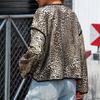 Autumn Winter Women's Short Leopard Color Jacket Coat