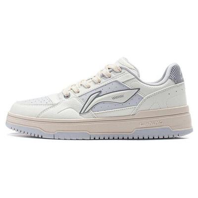 Li Ning Tianji 2.0 Comfortable Slip Resistant And Breathable Low Top Skateboard Shoes Women's White Gray AGCT292-2