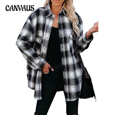 Frühlings- und Herbst-Damen-Cardigan-Shirt, mittellang, lockeres Revers-Cardigan-Shirt