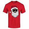 Black Santa Claus Sunglasses T-shirt Funny Christmas Holiday Party Shirts