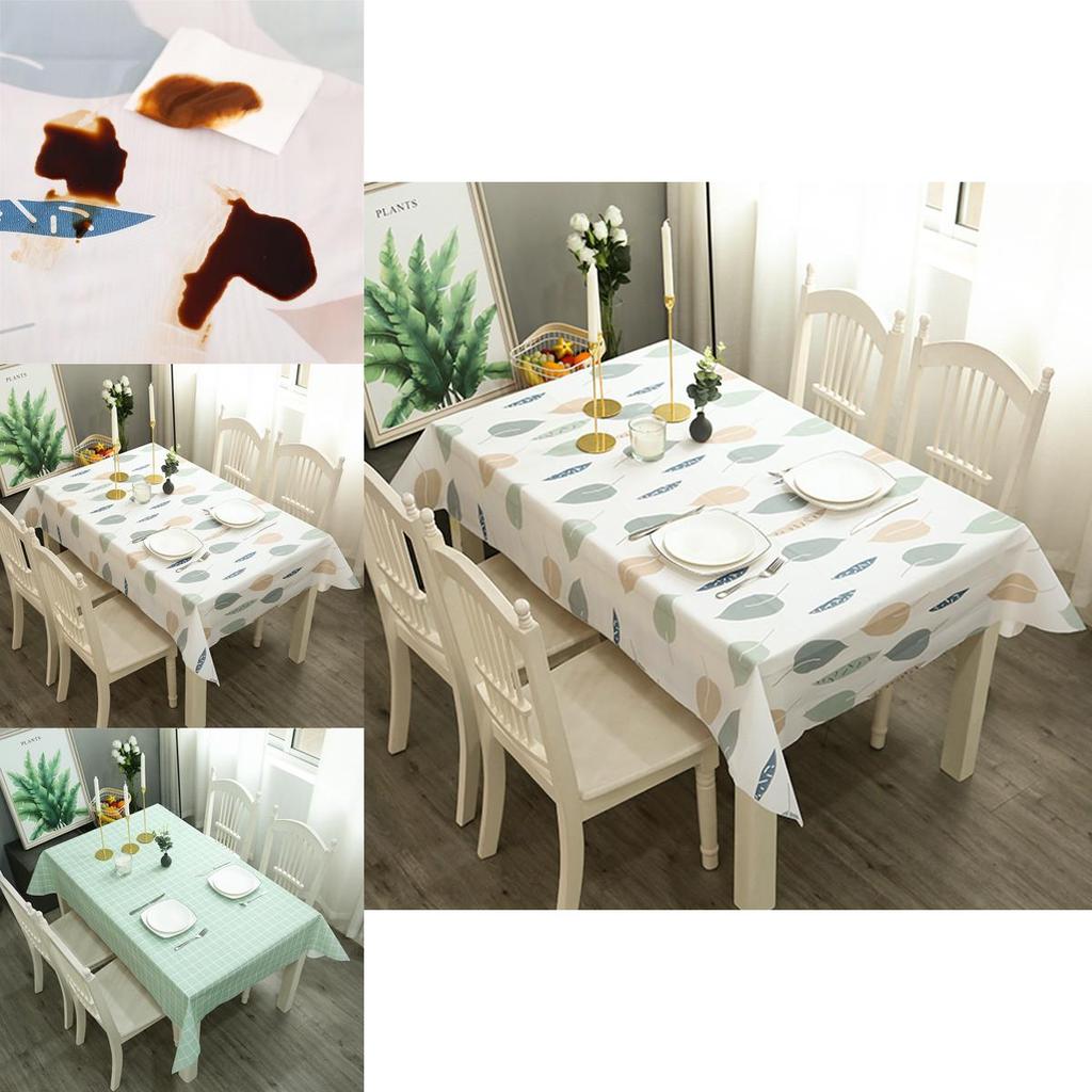Peva Tablecloth With Simple Plaid Design Waterproof And Easy To Clean**