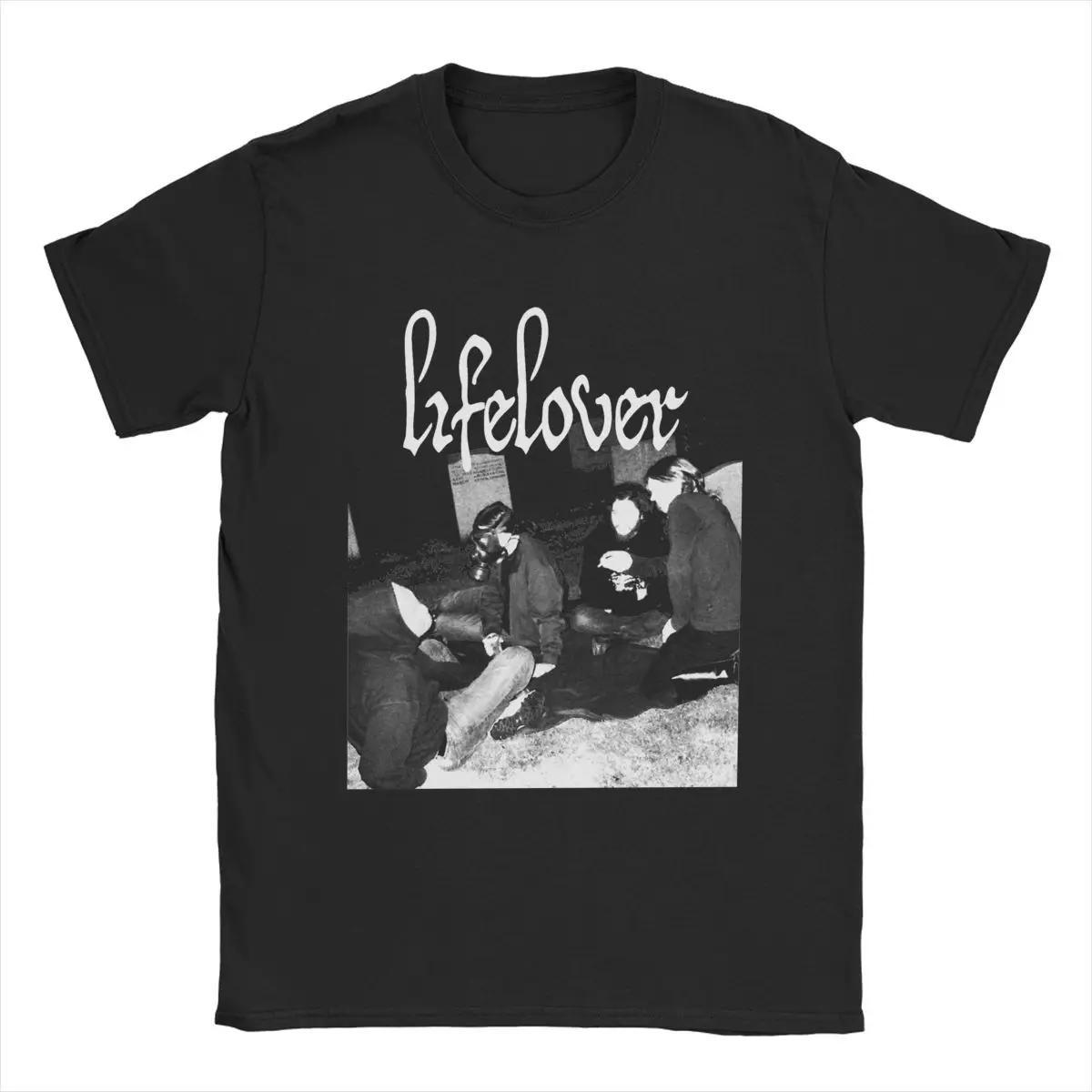 

Мужские футболки Lifelover Band, одежда из чистого хлопка, забавные футболки с коротким рукавом и круглым вырезом, футболки с графическим принтом XXXXXL чёрный