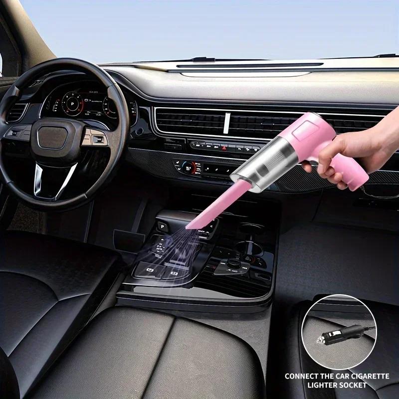High-Power 12V Car Vacuum Cleaner - Portable Handheld Plug-in for Cars & Motorcycles (Car Cleaning Tool)