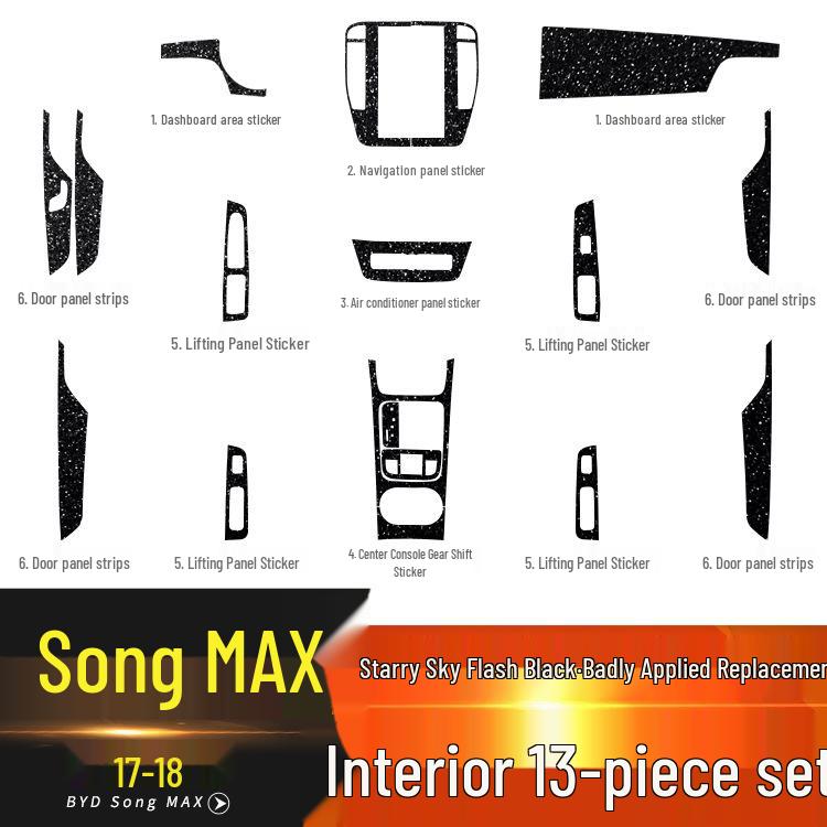 Starry Sky Center Console Film for 17-21 BYD Song Max Interior Decor