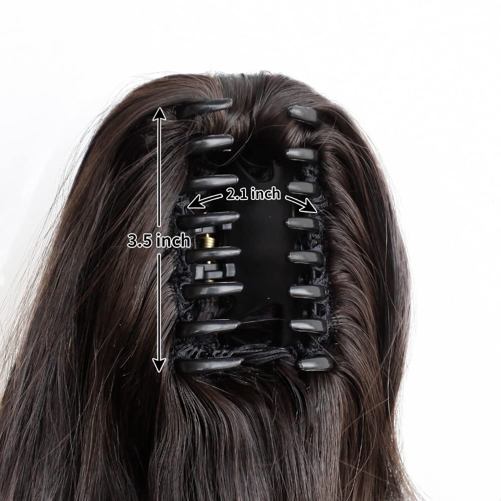 Ponytail Extension 26 Inch Claw Clip Ponytail Extension Long Wave Ponytail Extensions for Women Fluffy Natural Synthetic Hairpiece for Daily Use