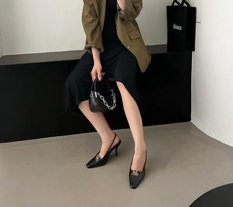 

Spring and Autumn Square Head Rhinestone High Heels Belt Buckle Sandals Park Caiying Shoes Thin Heel Women s Single Shoes 39