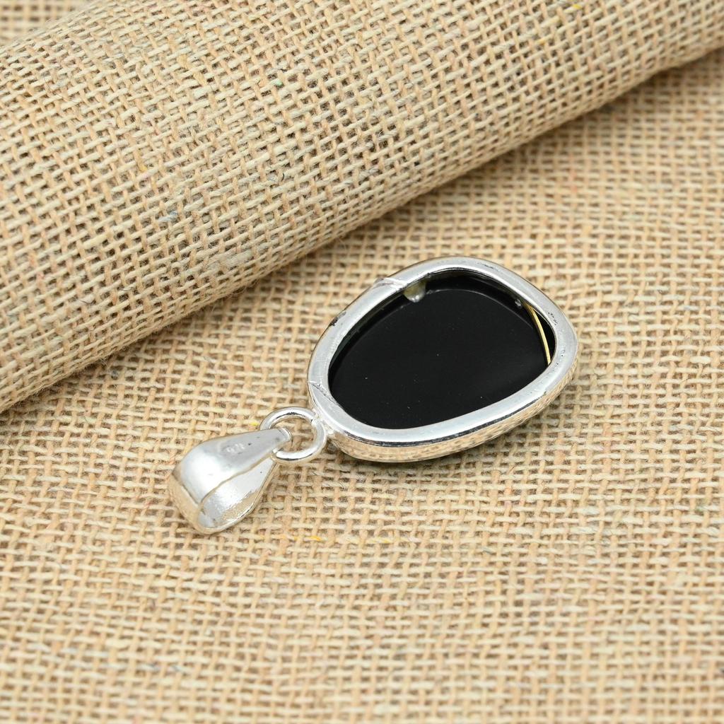 Blue Australian Triplet Opal Gemstone 925 Sterling Silver Handmade Jewelry Pendant For Her