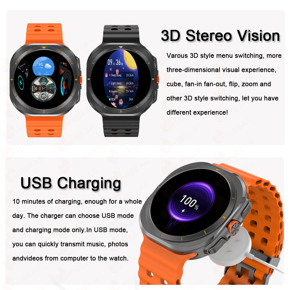 2025 New Smartwatch Watch 7 Man Woman Sports Outdoor Compass Bluetooth Call 32GB NFC Heart Rate Weather For Samsung Smartwatch