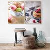 Delicious Macaroon Fruit Dessert Coffee Bread Kitchen Poster Canvas Painting Wall Art Picture for Dining Room Restaurant