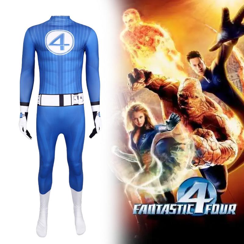 Fantastic Four Jumpsuit Cosplay Costume Halloween Party Stage Performance