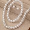 1/2 Sets White Imitation Pearl Jewelry Set Choker Necklace Stud Earrings Bracelet Set Jewelry Accessories