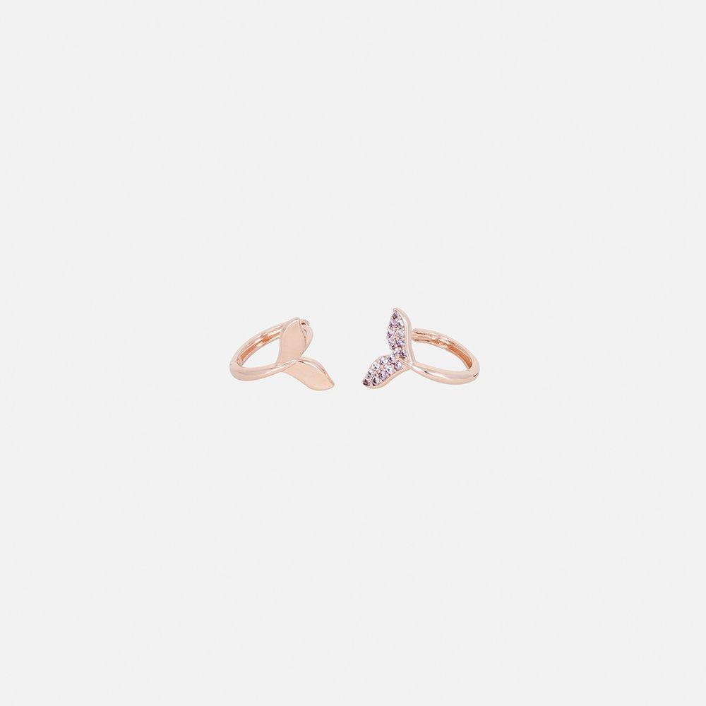 [Judy And Paul] Prairie Purple Dolphin Tail Hoop Earrings E52208