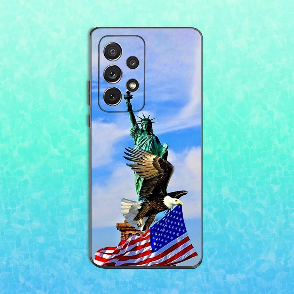 Great Americans Flag Phone Case For Samsung S25,S24,S23,S22,S21,S20,S10,Ultra,Plus,Lite,FE,Soft Silicone Black Cover