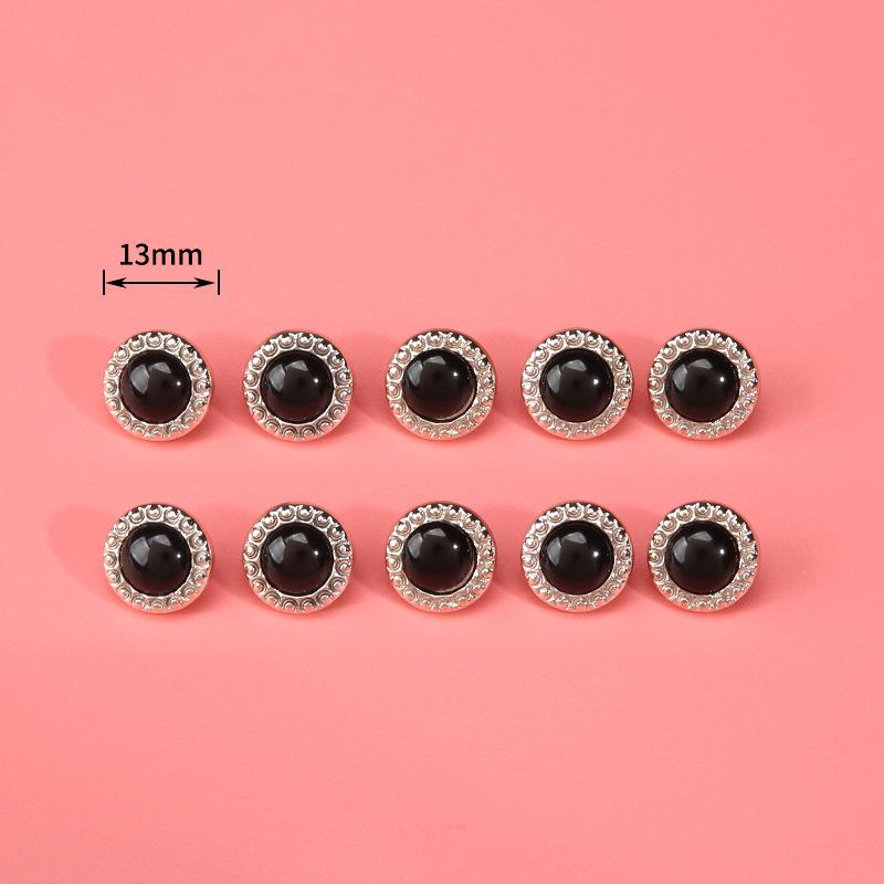 Pearl Button Versatile Round Shirt Button Top Cardigan Shirt Delicate Button Women'S Clothing Decoration