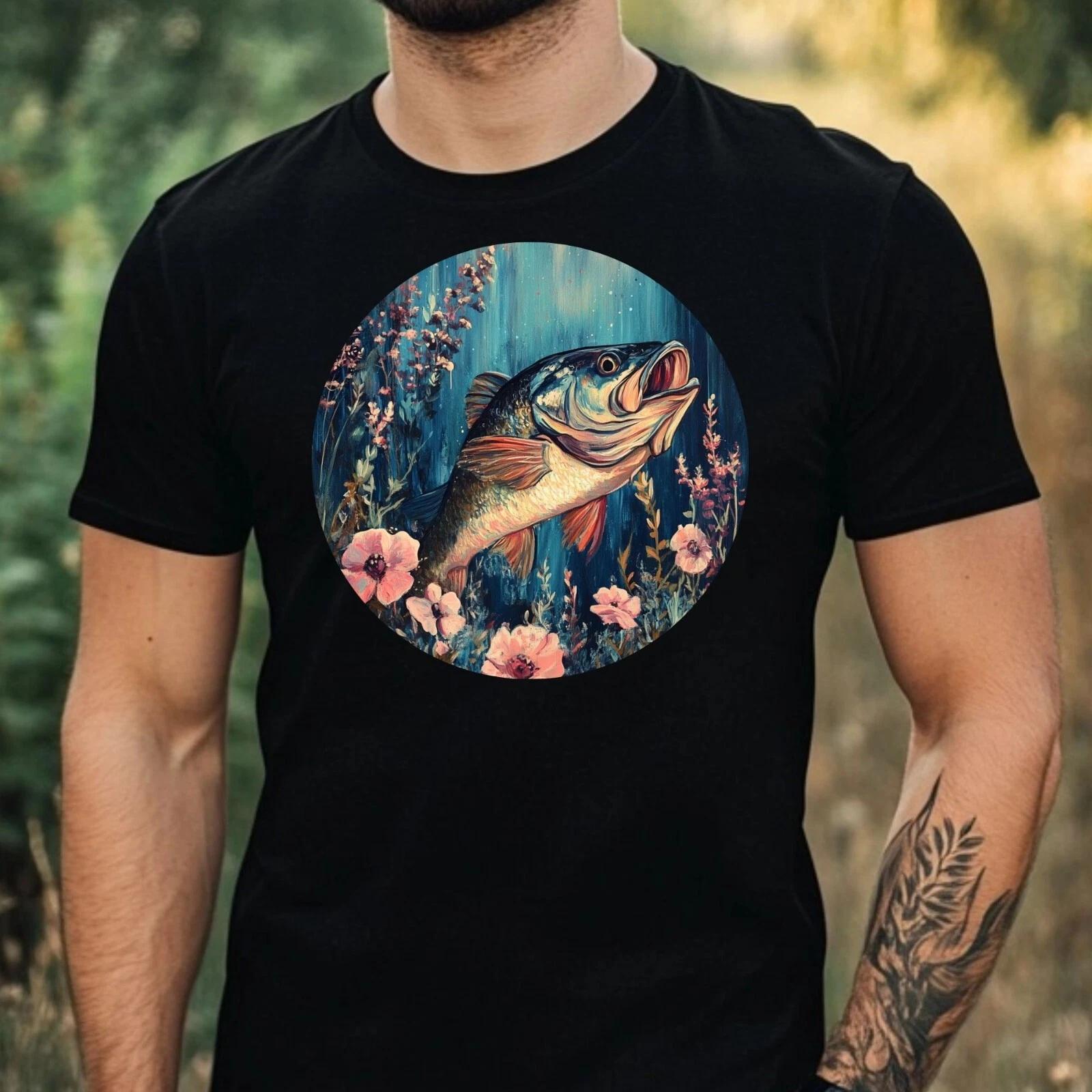 T-Shirt Herren Barsch Portrait Motiv Baumwolle Größe XS bis 5XL XL