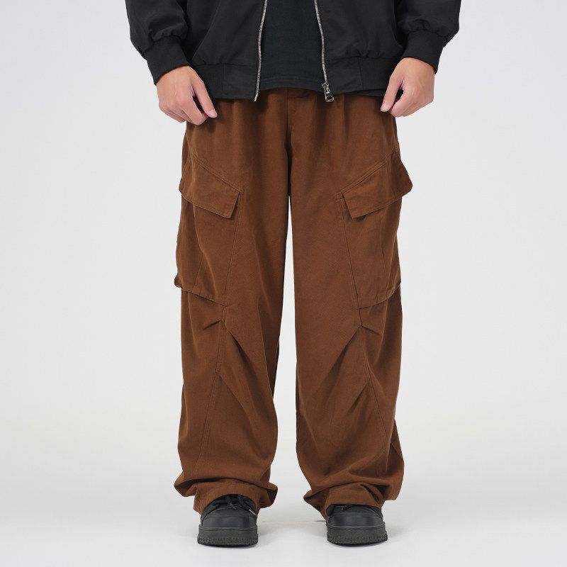 Wassup Trendy Retro Japanese Workwear Pants for Men, Ins-Style Trendy American Loose Straight-Leg Wide-Leg Casual Long Pants