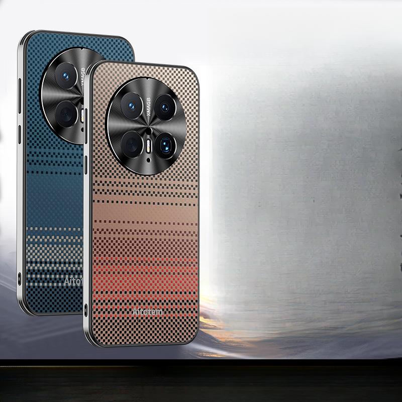 Geeignet für Huawei Mate70pro Handyhülle Sonnenuntergang Stern Gewebte Kohlefaser M60 Kunst Vollständiger Schutz Anti-Fall Airbag