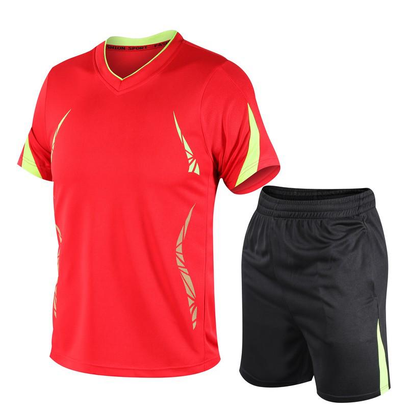Men's Summer Fitness Quick-Dry Sports Set: Short Sleeve T-Shirt & Loose Running Shorts