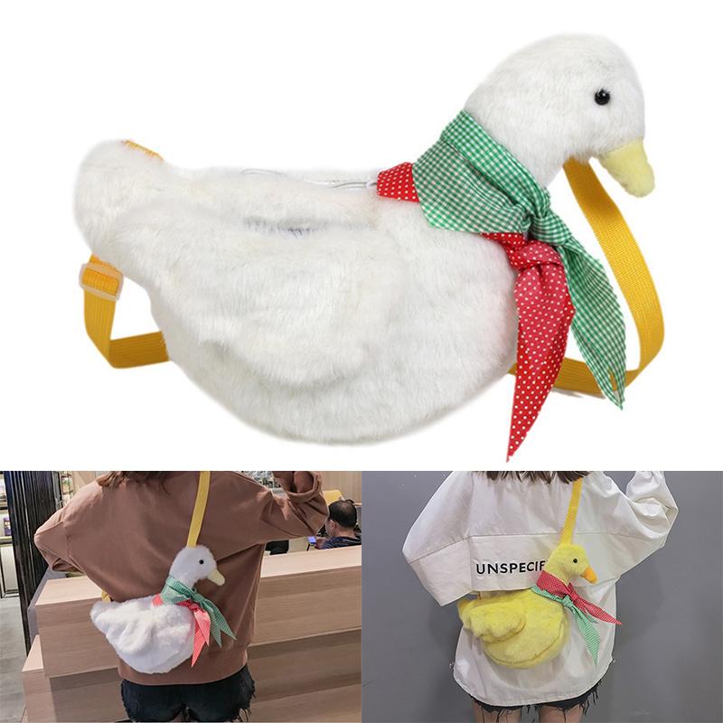 Kawaii Lolita Plush Scarf Duck Bag Messenger Shoulder Purse Crossbody Gift Women