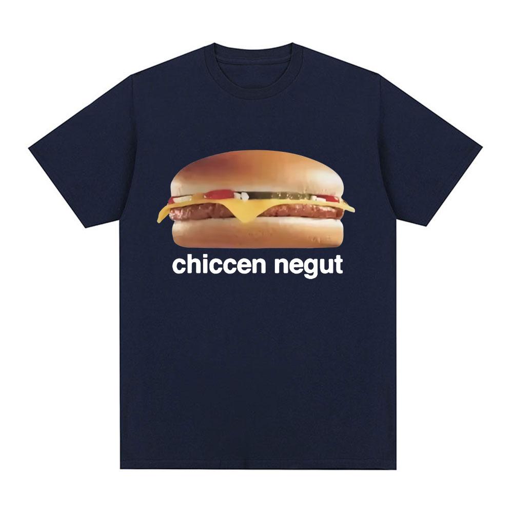 Chiccen Negut Funny Meme Graphic T Shirt Fashion Loose Short Sleeve T Shirts Men Women Clothing Casual Cotton Oversized T-shirts