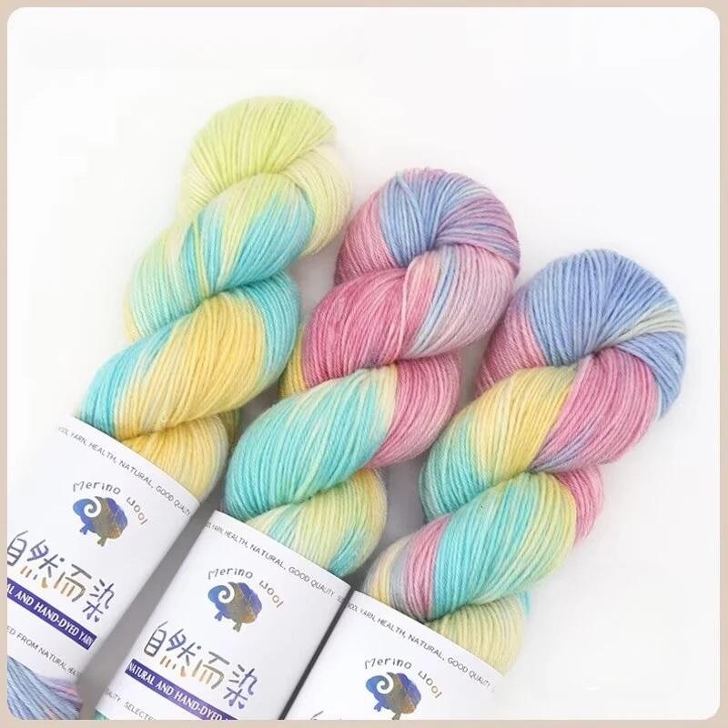 100g 270 Meters Handmade Dyed Wool Yarn for DIY Knitting Crocheting Sweater Scarf Gradient Color Cotton Wool Yarn
