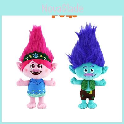 Trolls Band Together Plush Toy Adorable Cartoon Character 30cm Height Blue Hair Boy And Pink Hair Girl Perfect For Kids Ages 7-14
