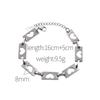 Hip-Hop Style Personality Simple Titanium Steel Hand Jewelry Love Shape Square Titanium Steel Non-Fading Bracelet Women