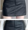 Plus Size Black PU A-line High Waist Skirt for Autumn/Winter