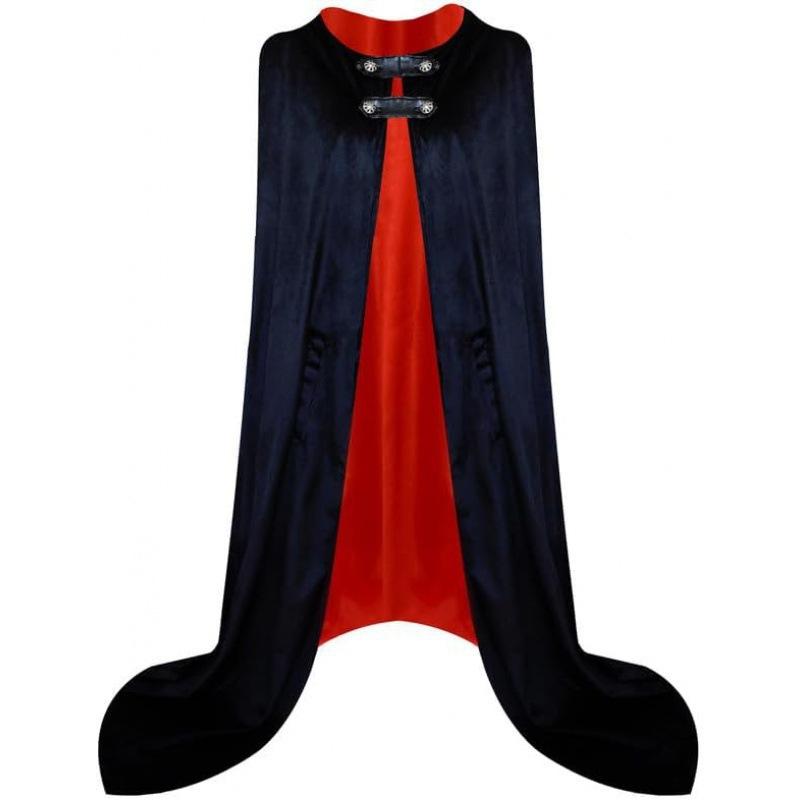 Women Halloween Solid Color Cape Long Cloak Cosplay Party Costume Casual Gothic Stage Dress Up Cape For Festival