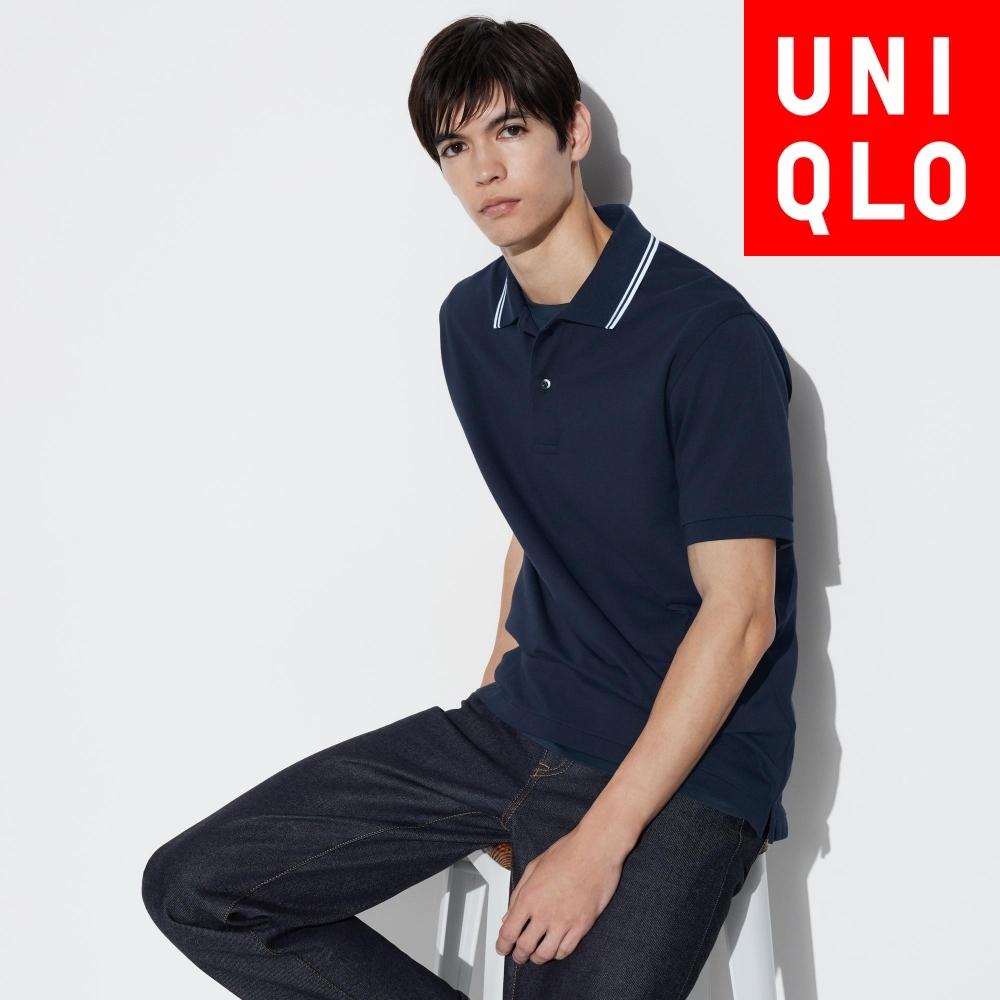 

Рубашка поло UNIQLO Dry Pique Tipping с коротким рукавом 69 NAVY/Men XS