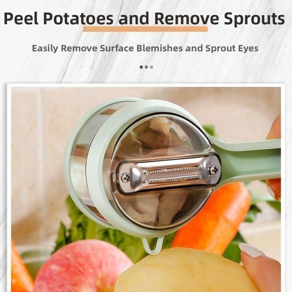 Splash Prevention Storage Type Paring Knives Washable Non-Slip Handle Fruit Peeler Tools with Storage Bucket Efficient