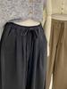 Plus Size Women's High Waist Wide Leg Pants - Spring Loose Fit with Elastic Lace-up Waist