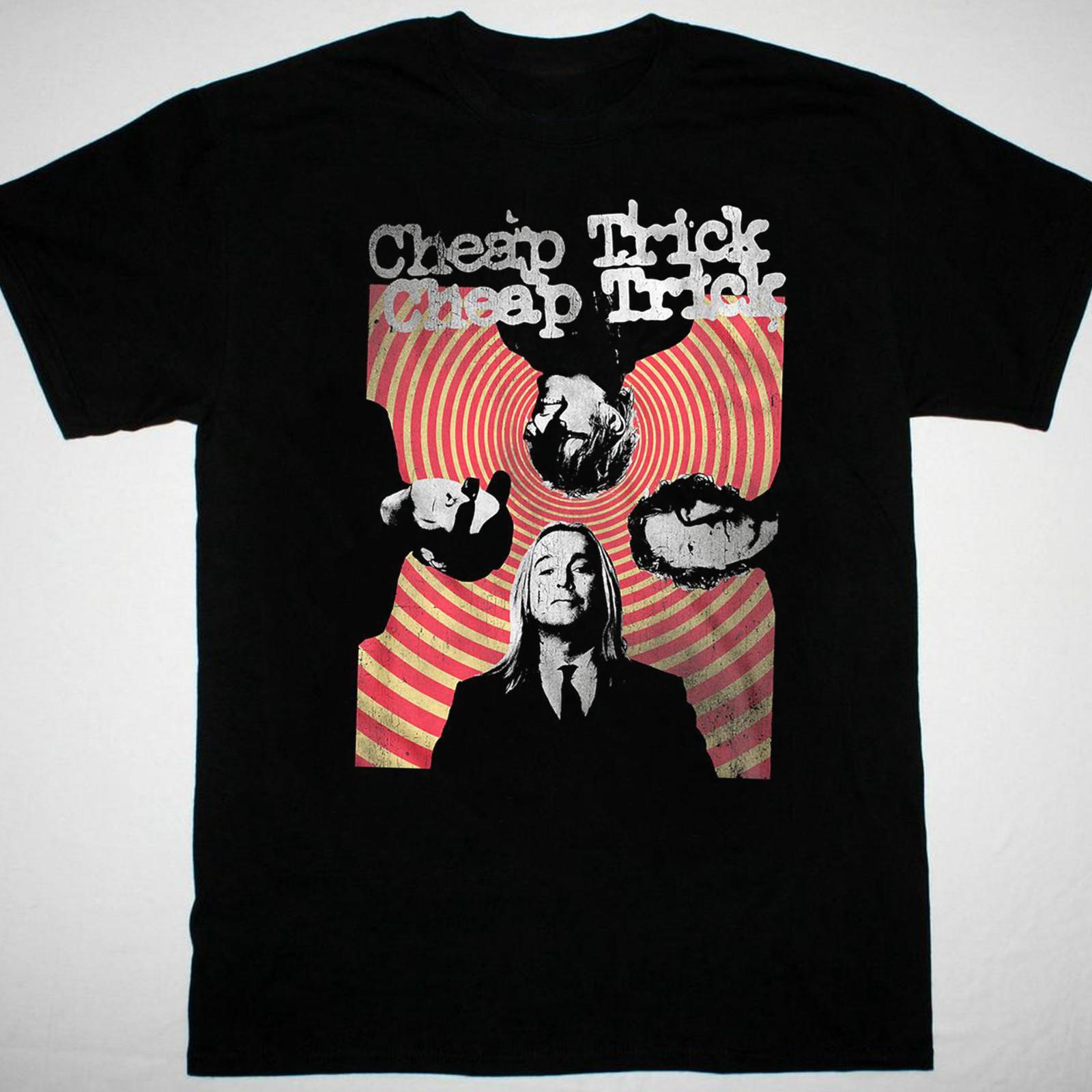 vtg Cheap Trick band Men T-shirt Black Cotton Unisex All Sizes 2F432 M