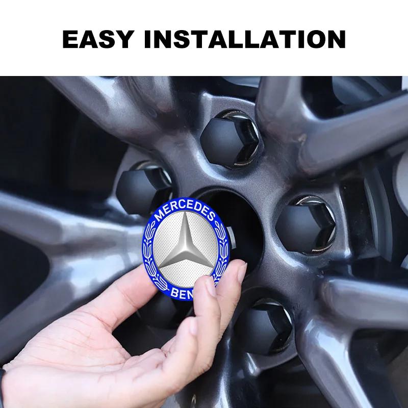 56mm Car Wheel Center Hub Cap Emblem Decal Wheel Sticker Car Styling for Mercedes Benz E300 W166 W176 W242 S212 X166 W205 W212