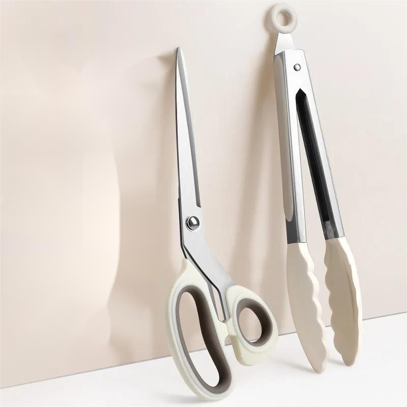 1/2 piece, Korean BBQ scissors Household kitchen scissors Stainless steel barbecue scissors for steak vegetable food scissors