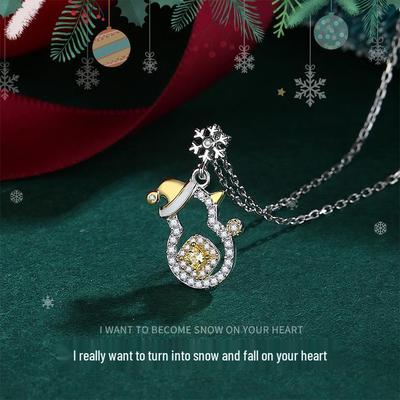2023 Christmas Snowman Necklace for Women - Sterling Silver 925, Unique Design