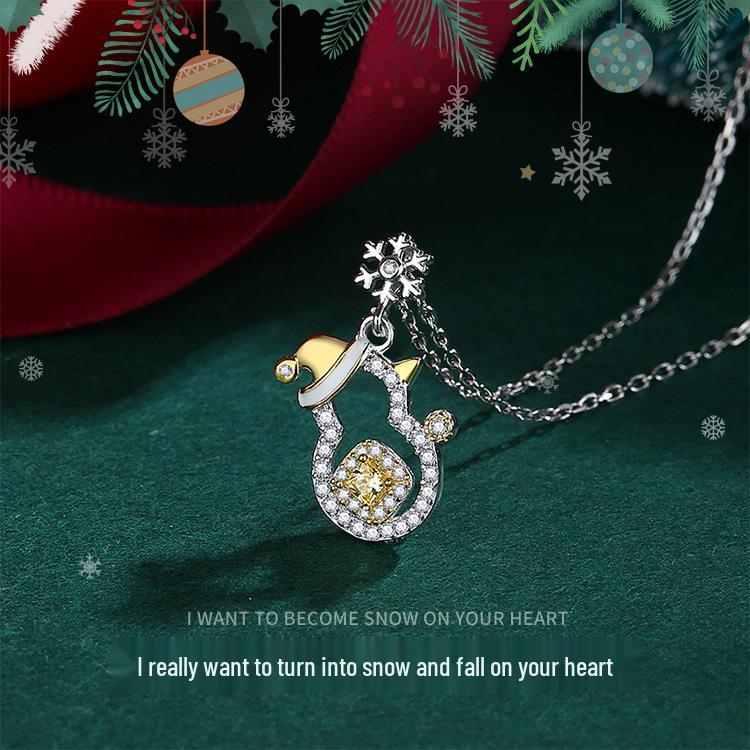 

Рождественское ожерелье «Снеговик» 2023 для женщин - Стерлинговое серебро 925 пробы, Уникальный дизайн 925 Silver