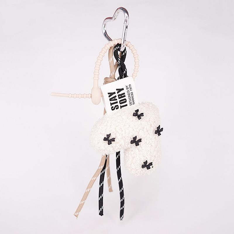 New Cartoon Plush Bow Love Pendant Keychains For Women Y2K Bag Hanging Jewelry Gift Decoration Accessories