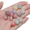 20/50 pièces 10mm Perles Rondes en Verre Craquelé Perles Espacement Libres pour Fabrication de Bracelets Colliers Bijoux DIY Accessoires
