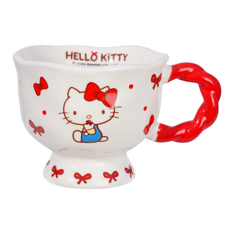 Sanrio tall mug ceramic water cup household drinking water office cup high value cute coffee cup woman
