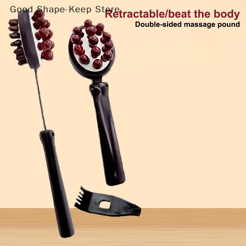 1PC 3 In 1 Relief Stress Massager Massage Hammer Stick Knock Scratcher Body Massage Relaxation Tool 37 Beads Point Gua Sha Stick