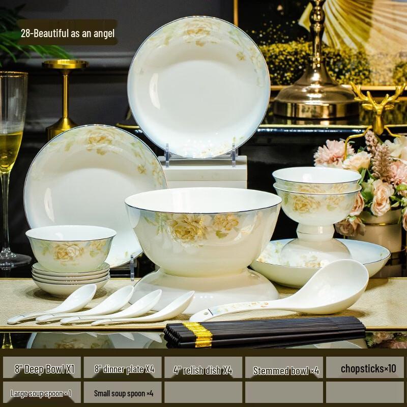 Hundun Blossom Prosperity European Bone China Dinnerware Set
