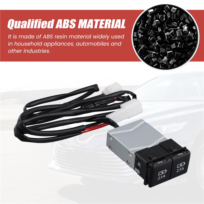 USB Quick Charger For Toyota Sienna Camry Highlander Corolla RAV4 Land Cruiser 70 2018-2022