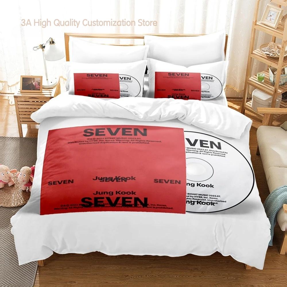 Jeon Jung Kook Album Bedding Set Single Twin Full Queen King Size Bed Set Aldult Boys Bedroom Duvetcover Sets Bed Sheet Set 2-2