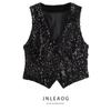 Jnleaog Women's Autumn Clothing European, American and French Style European and American Stylish Beads Decoration Tight Vest 4387392 800