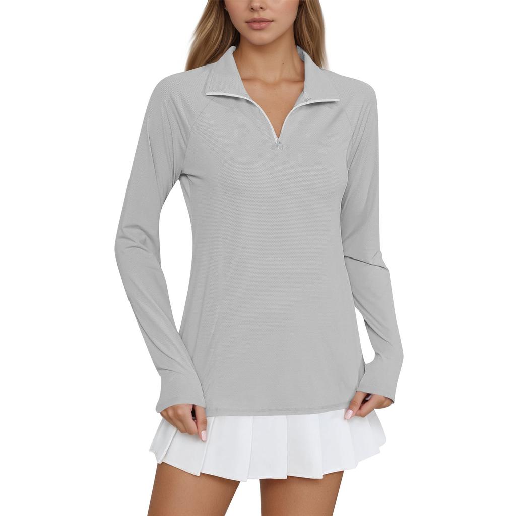 Women's Yoga Clothes Long Sleeve Pocket Style Sports Running Quick Dry Fitness Clothes Sun Clothes
