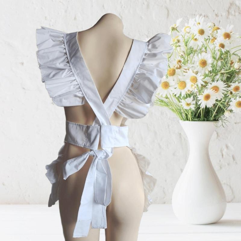 Waist Apron for Women Half Apron Maid Apron Costume, Cooking Waist Apron Ruffled Waist Apron Maid Cosplay Costume