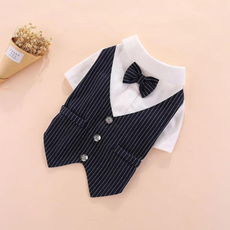 

Pet Dog Clothes Wedding Dress Suit Boy Dog Tuxedo Coat Cat Poodle Pomeranian Schnauzer Pug Dog Clothing Pet Outfit Costume M чёрный
